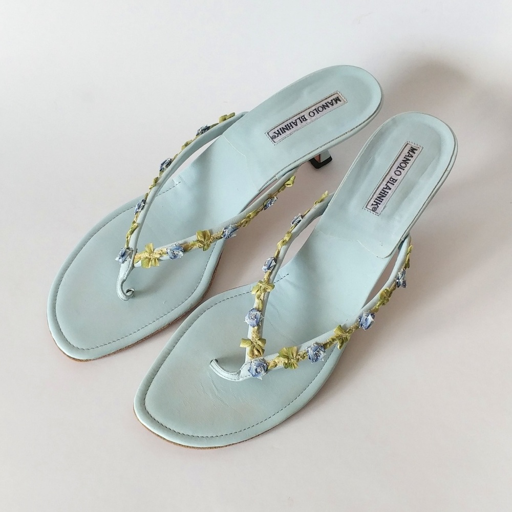 MANOLO BLAHNIK + Thong Mules